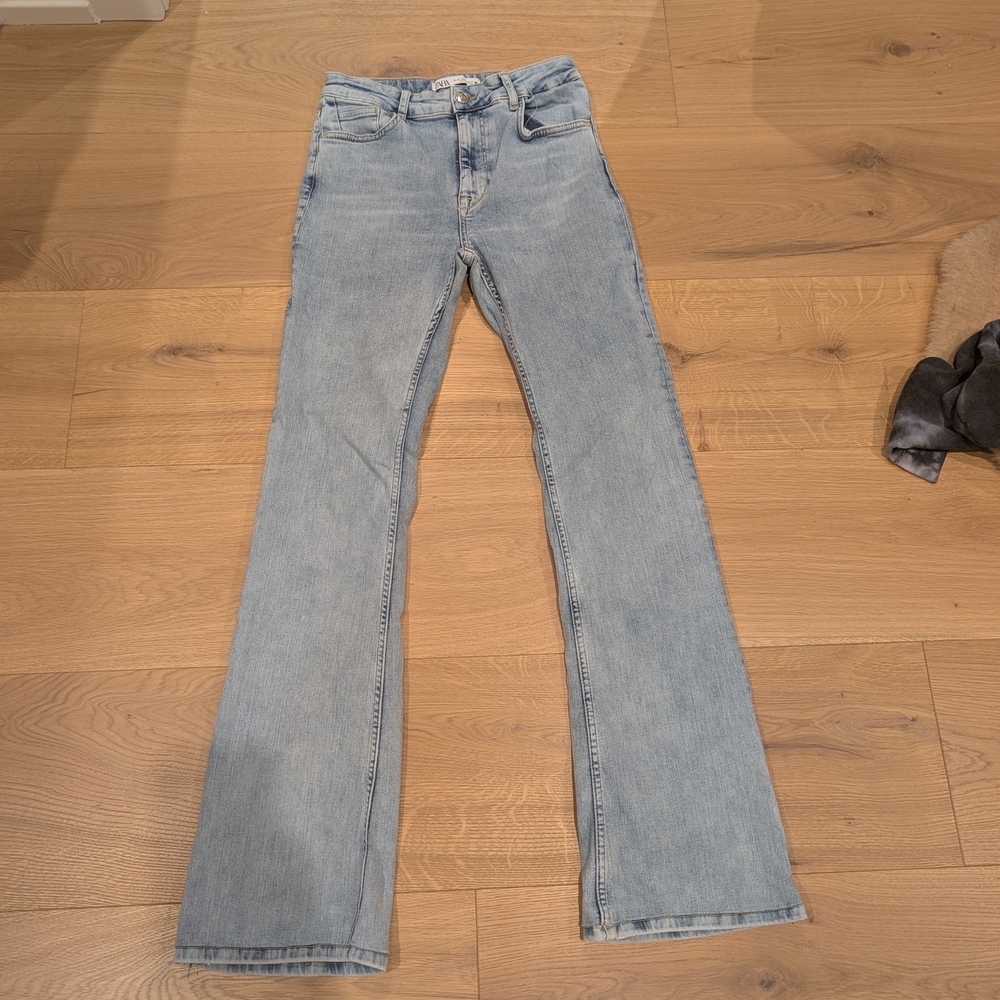 Zara Light Blue Flare Jeans